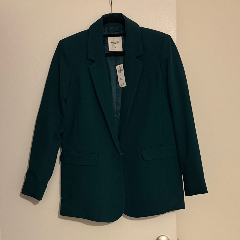 NWT Abercrombie & Fitch Emerald Green Blazer Jacket